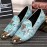   2016 Pure Manual Flash Novelty Wedding/Night Party Cowhide Leather Loafers Light Blue/Navy  
